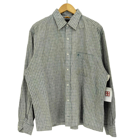 ティンバーランド Timberland 90s~00s ロゴ刺繍 長袖チェックシャツ メンズ import:L