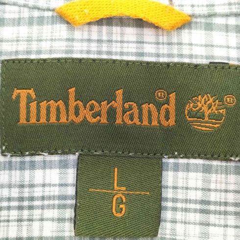 ティンバーランド Timberland 90s~00s ロゴ刺繍 長袖チェックシャツ メンズ import:L