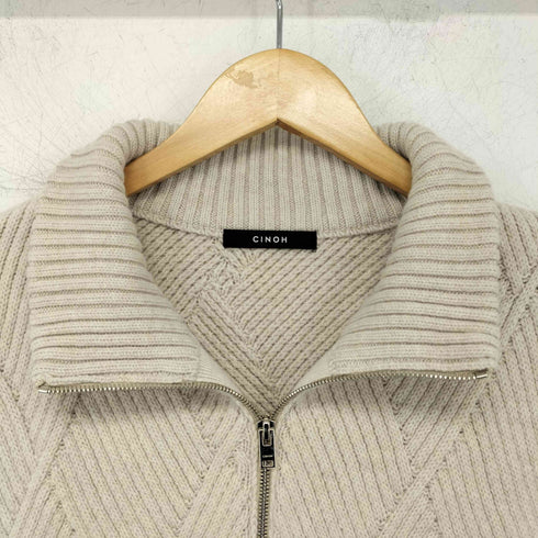 チノ CINOH ARGYLE CABLE KNIT HALF ZIP VEST メンズ JPN:46