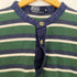 ポロバイラルフローレン Polo by RALPH LAUREN バンドカラー ヘンリーネック ボーダー S/S サーマル Tシャツ 猫目ボタン メンズ import:M