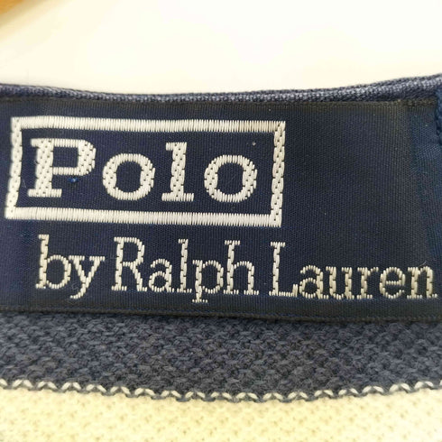 ポロバイラルフローレン Polo by RALPH LAUREN バンドカラー ヘンリーネック ボーダー S/S サーマル Tシャツ 猫目ボタン メンズ import:M