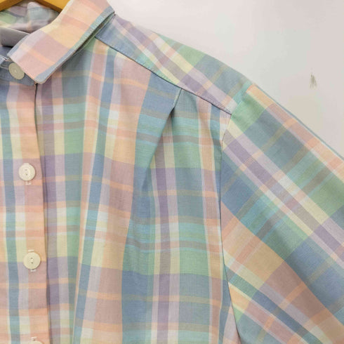 アルフレッドダナー ALFRED DUNNER USA製 パステル チェック シャツ ジャケット ブルゾン レディース 8