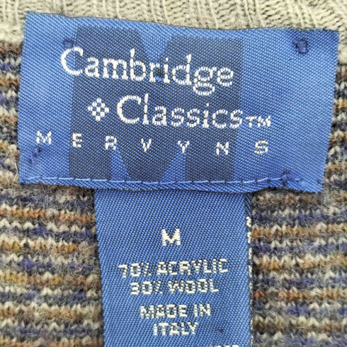 CAMBRIDGE CLASSICS 90S イタリア製 ウール アクリル 千鳥格子 Vネック ニット ベスト メンズ import:M