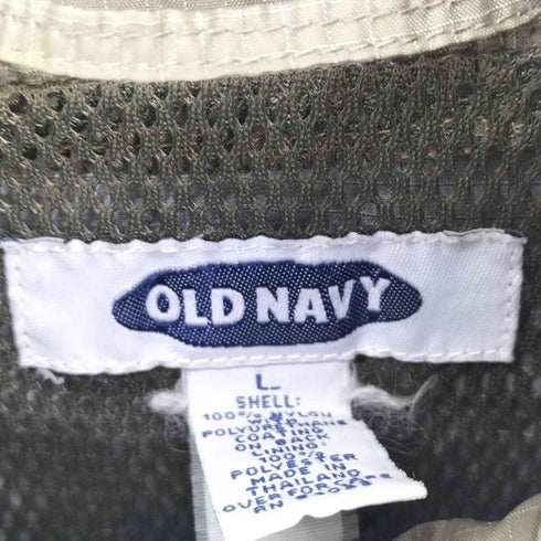 オールドネイビー OLD NAVY 90-00S 裏地メッシュ リップストップ リフレクター ハーフジップ アノラック ジャケット メンズ import:L