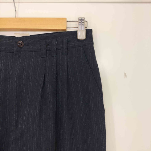 USA製 ピンストライプ 3タック テーパードスラックス レディース 11