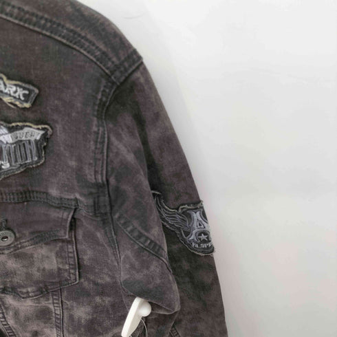 アフリクション AFFLICTION BLACK PREMIUM Y2K 平成 ワッペン デニムジャケット メンズ JPN:S