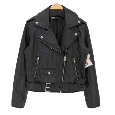 ザラ ZARA フェイクレザー ダブルライダース レディース import:L