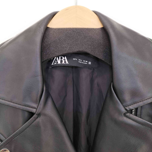 ザラ ZARA フェイクレザー ダブルライダース レディース import:L