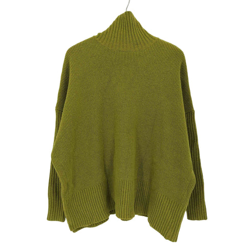 クラネ CLANE 21AW ボーダーワイドスリット タートルネック ニット プルオーバー レディース JPN:1