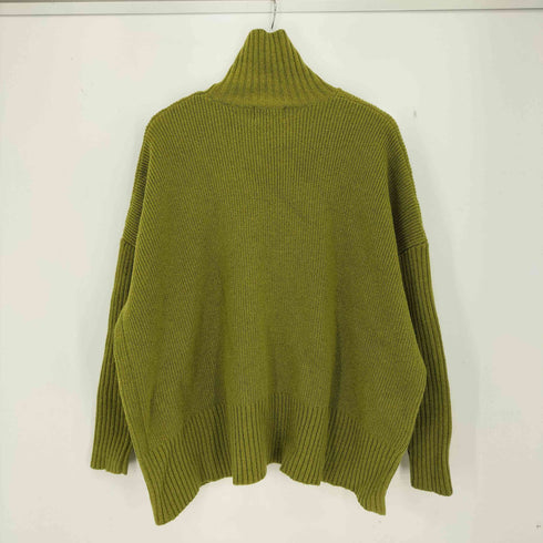 クラネ CLANE 21AW ボーダーワイドスリット タートルネック ニット プルオーバー レディース JPN:1