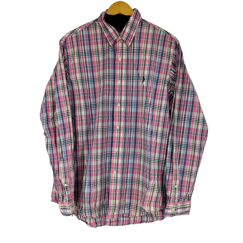 ラルフローレン RALPH LAUREN CUSTOM FIT ミニポニー刺繍 チェック柄 L/S BD シャツ メンズ L