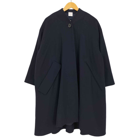 エリン ELIN 17aw Wool-blend asymmetry coat ウールブレンド アシメントリー ノーカラー コート レディース JPN:36