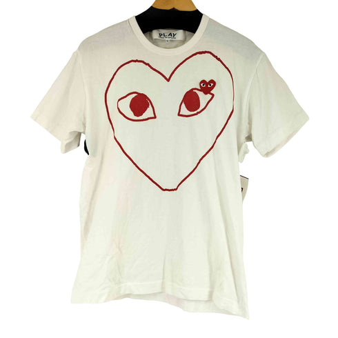 プレイコムデギャルソン PLAY COMME des GARCONS Unisex Printed Heart T-Shirt メンズ L