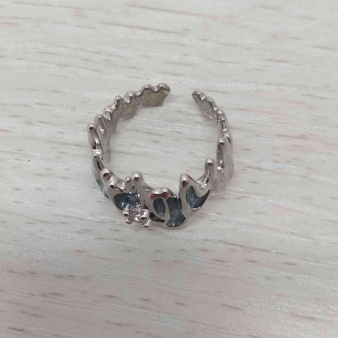 ラインストーン シルバーリング メンズ 9号