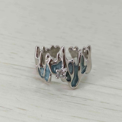 ラインストーン シルバーリング メンズ 9号