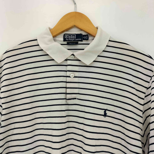 ポロバイラルフローレン Polo by RALPH LAUREN GOLF FIT スモールポニー刺繍 ボーダー ポロシャツ メンズ import:L