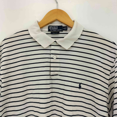 ポロバイラルフローレン Polo by RALPH LAUREN GOLF FIT スモールポニー刺繍 ボーダー ポロシャツ メンズ import:L