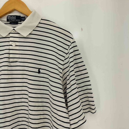 ポロバイラルフローレン Polo by RALPH LAUREN GOLF FIT スモールポニー刺繍 ボーダー ポロシャツ メンズ import:L