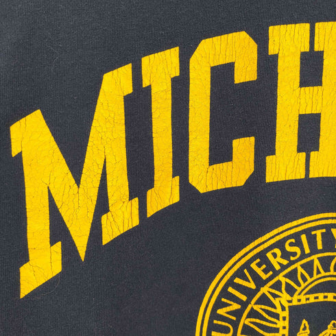 ラッセルアスレチック RUSSELL ATHLETIC 90S USA製 MICHIGAN ラバープリント クルーネックTシャツ メンズ import:S