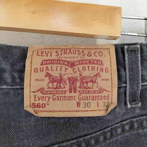 リーバイス Levis USA製 ボタン裏554刻印 560 先染め ブラックデニムパンツ メンズ W30 L32