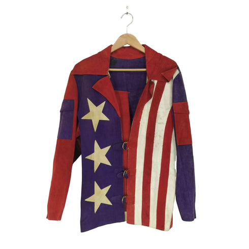 国旗デザインスエードジャケット メンズ