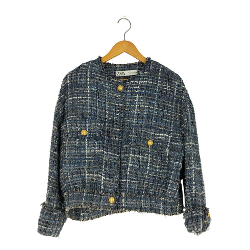 ザラ ZARA 金ボタン ツイードジャケット レディース import:M