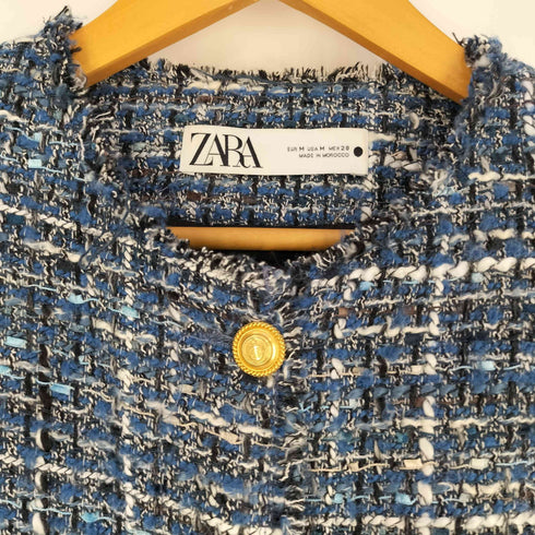 ザラ ZARA 金ボタン ツイードジャケット レディース import:M