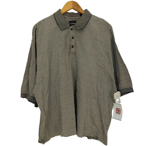 80S TWO-PLY インド製 チェック ポロシャツ メンズ import:XL