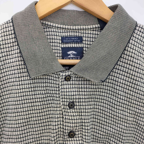 80S TWO-PLY インド製 チェック ポロシャツ メンズ import:XL