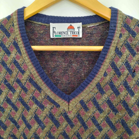 FLORENCE TRICOT イタリア製 Vネック ニットベスト メンズ