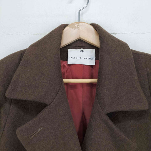 サックスフィフスアベニュー SAKS FIFTH AVENUE USA製 カシミヤ100 ダブルロングコート レディース