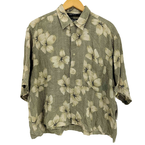 ノーティカ NAUTICA 90S シルク100% 裾カットオフ アロハシャツ メンズ import:L