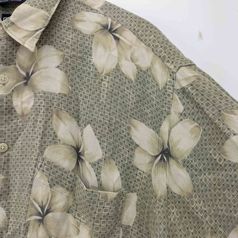 ノーティカ NAUTICA 90S シルク100% 裾カットオフ アロハシャツ メンズ import:L