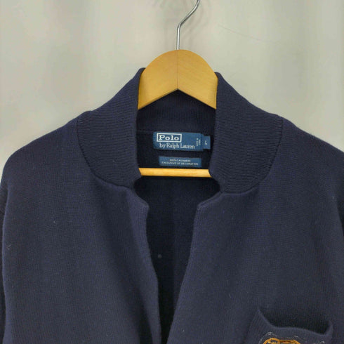 ポロバイラルフローレン Polo by RALPH LAUREN カシミヤ100% エンブレム 金ボタン ダブルブレスト ニット ジャケット メンズ import:L