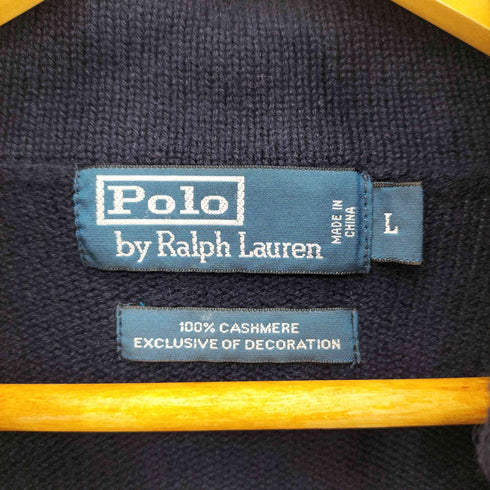ポロバイラルフローレン Polo by RALPH LAUREN カシミヤ100% エンブレム 金ボタン ダブルブレスト ニット ジャケット メンズ import:L