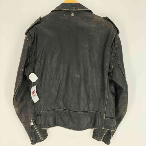 ショット Schott 70S 牛タグ後期 USA製 デカTALONジップ ルティング 八角バックル レザー ダブル ライダース ジャケット メンズ US:44