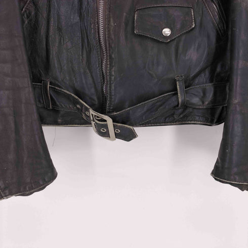 ショット Schott 70S 牛タグ後期 USA製 デカTALONジップ ルティング 八角バックル レザー ダブル ライダース ジャケット メンズ US:44