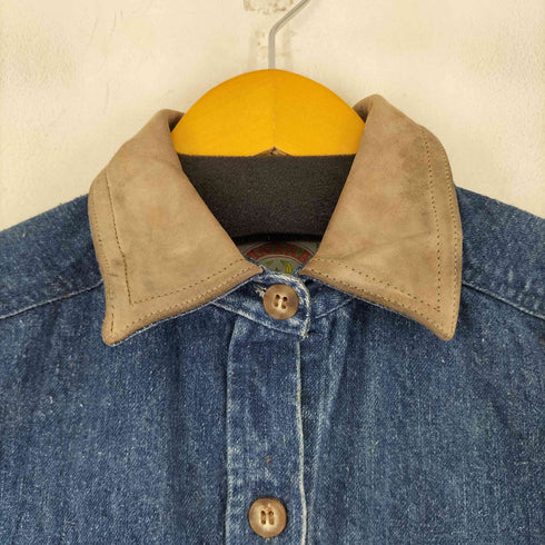バナナリパブリック BANANA REPUBLIC 80S 襟レザー 旧タグ デニムワンピース レディース
