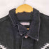 フリンジ デザイン デニムベスト ブラック メンズ