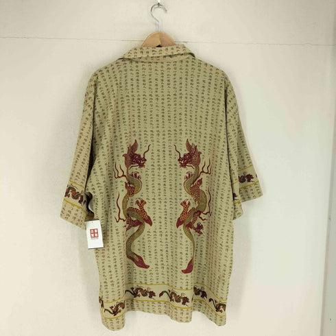 7 DIAMONDS ドラゴンデザイン 総柄 開襟シャツ メンズ XXL