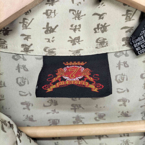 7 DIAMONDS ドラゴンデザイン 総柄 開襟シャツ メンズ XXL