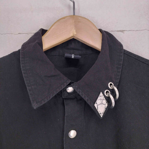 BLACK 襟装飾 スナップボタンシャツ Y2K メンズ