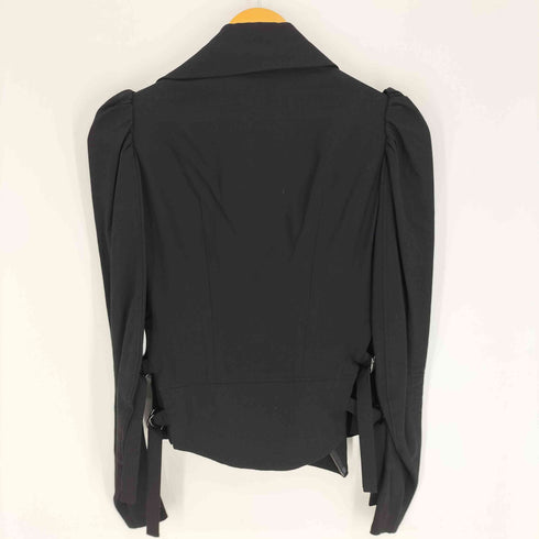 ヨウジヤマモト Yohji Yamamoto COLLECTIONS 25SS SEETING CLOTH BIG LAPEL BIKER JACKET セッティング クロス ビッグラペル バイカー ジャケット レディース JPN:1