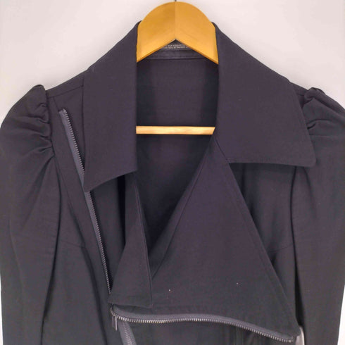 ヨウジヤマモト Yohji Yamamoto COLLECTIONS 25SS SEETING CLOTH BIG LAPEL BIKER JACKET セッティング クロス ビッグラペル バイカー ジャケット レディース JPN:1