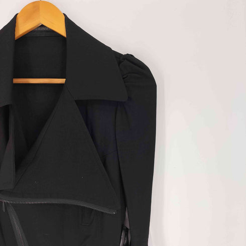 ヨウジヤマモト Yohji Yamamoto COLLECTIONS 25SS SEETING CLOTH BIG LAPEL BIKER JACKET セッティング クロス ビッグラペル バイカー ジャケット レディース JPN:1
