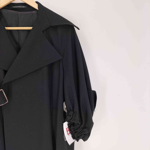ヨウジヤマモト Yohji Yamamoto COLLECTIONS 23AW AIRY MOSSER B COLLAR FLARE COAT エアリーモッサー Bカラーフレアコート レディース JPN:1