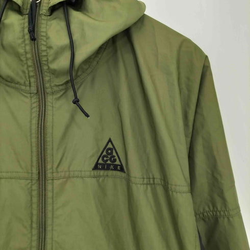 ナイキエーシージー NIKE ACG 05aw ロゴ刺繍 パッカブル アノラックパーカー オリーブ メンズ import:S