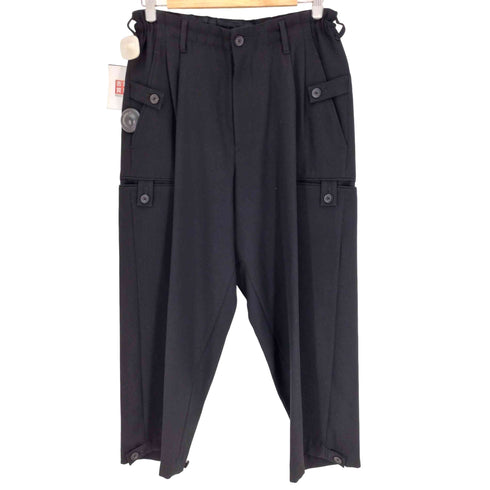 ヨウジヤマモトプールオム Yohji Yamamoto POUR HOMME 21AW Wolle Button Design beschnitten Pants Wolle ボタン デザイン ベシュニッテン パンツ メンズ JPN:2