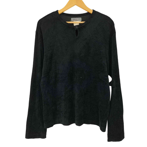 ヨウジヤマモトプールオム Yohji Yamamoto POUR HOMME 90S 織り ヘンリーネック ベロア カットソー メンズ JPN:M