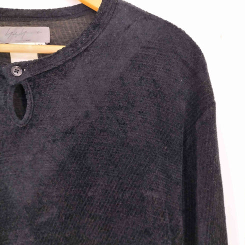 ヨウジヤマモトプールオム Yohji Yamamoto POUR HOMME 90S 織り ヘンリーネック ベロア カットソー メンズ JPN:M